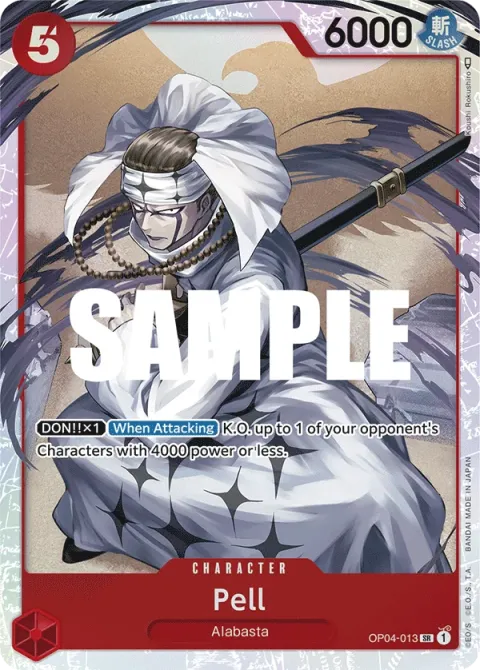 Carte One Piece Pell OP04-013, extension Kingdoms of Intrigue (sortie anglaise)