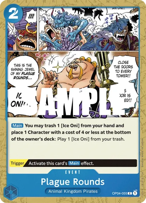 Carte One Piece Plague Rounds OP04-055, extension Kingdoms of Intrigue (sortie anglaise)
