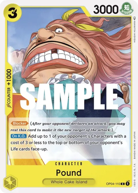 Carte One Piece Pound OP04-110, extension Kingdoms of Intrigue (sortie anglaise)