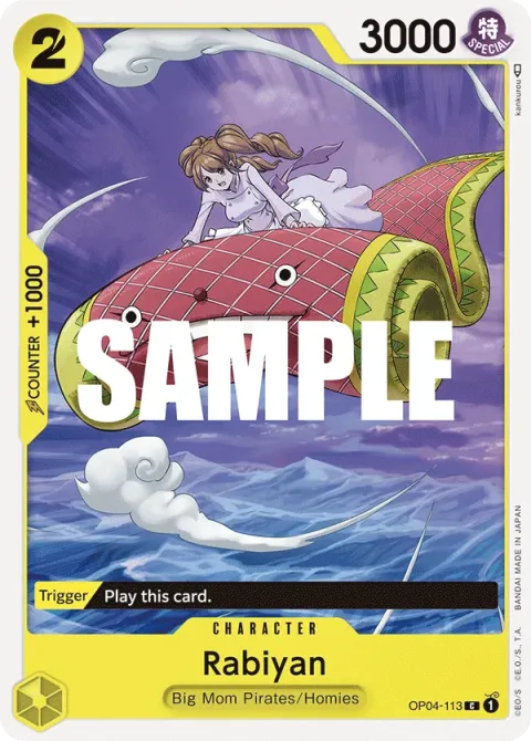 Carte One Piece Rabiyan OP04-113, extension Kingdoms of Intrigue (sortie anglaise)