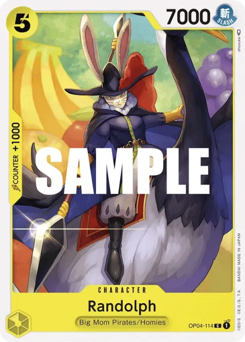 Carte One Piece Randolph OP04-114, extension Kingdoms of Intrigue (sortie anglaise)