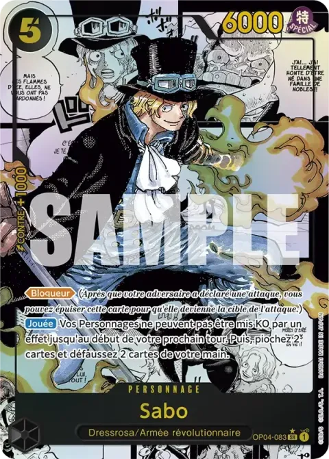 Carte One Piece Sabo OP04-083 · parallèle, extension Kingdoms of Intrigue (sortie anglaise)