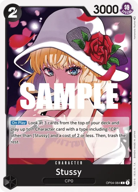 Carte One Piece Stussy OP04-084, extension Kingdoms of Intrigue (sortie anglaise)