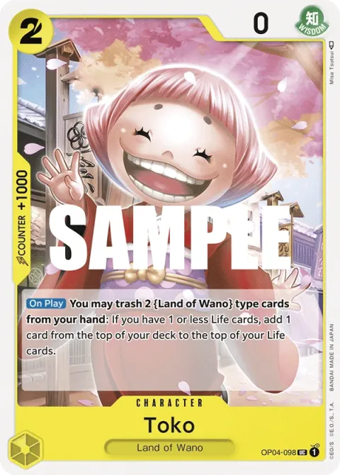 Carte One Piece Toko OP04-098, extension Kingdoms of Intrigue (sortie anglaise)