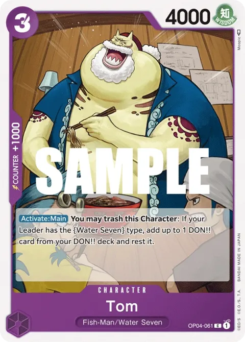 Carte One Piece Tom OP04-061, extension Kingdoms of Intrigue (sortie anglaise)