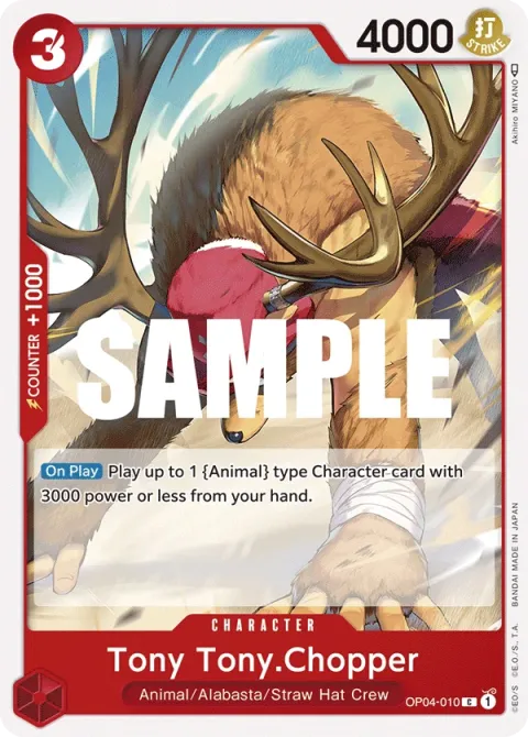 Carte One Piece Tony Tony.Chopper OP04-010, extension Kingdoms of Intrigue (sortie anglaise)