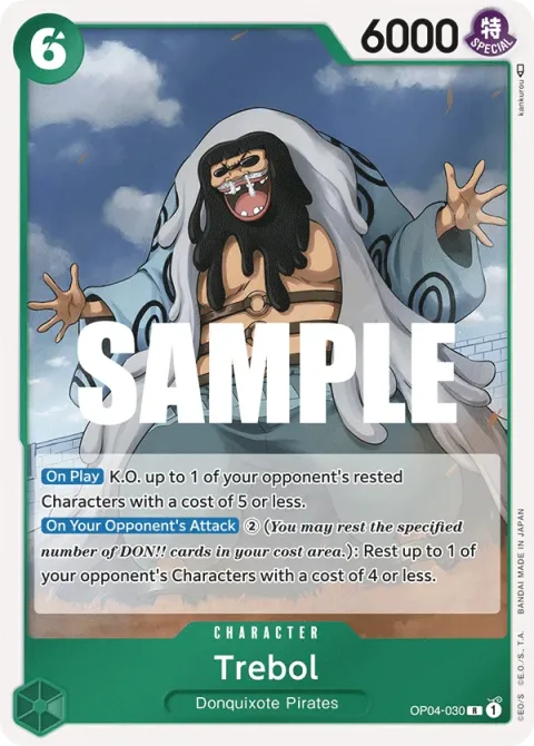 Carte One Piece Trebol OP04-030, extension Kingdoms of Intrigue (sortie anglaise)