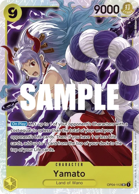 Carte One Piece Yamato OP04-112, extension Kingdoms of Intrigue (sortie anglaise)