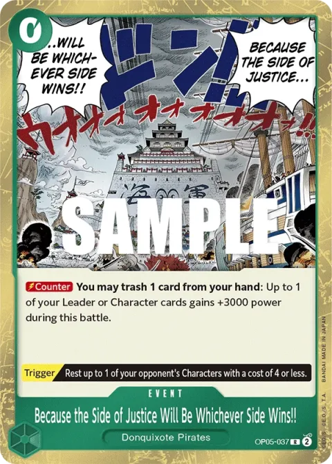 Carte One Piece Because the Side of Justice Will Be Whichever Side Wins!! OP05-037, extension Awakening of the New Era (sortie anglaise)
