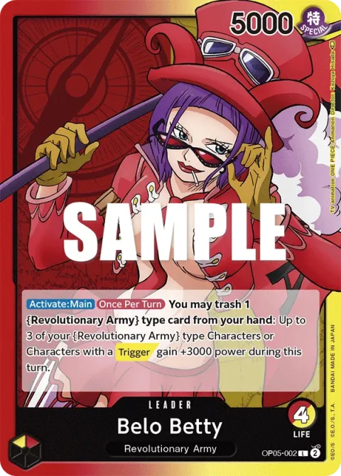 Carte One Piece Belo Betty OP05-002, extension Awakening of the New Era (sortie anglaise)