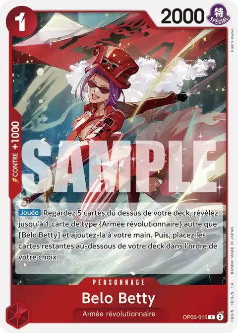 Carte One Piece Belo Betty OP05-015 · parallèle, extension Awakening of the New Era (sortie anglaise)