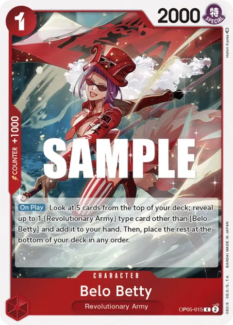 Carte One Piece Belo Betty OP05-015, extension Awakening of the New Era (sortie anglaise)