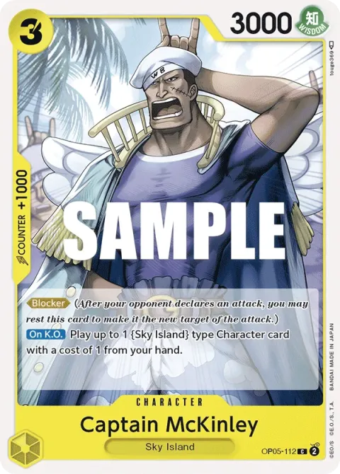 Carte One Piece Captain McKinley OP05-112, extension Awakening of the New Era (sortie anglaise)