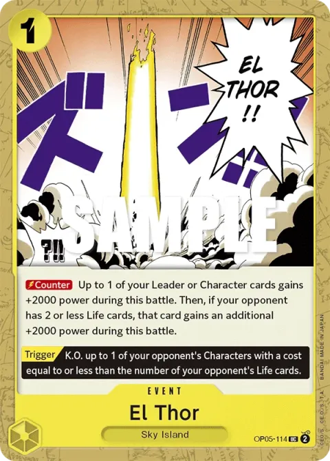 Carte One Piece El Thor OP05-114, extension Awakening of the New Era (sortie anglaise)