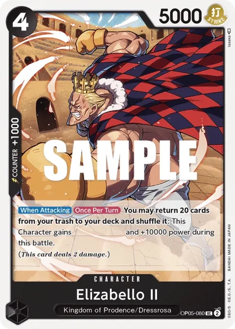 Carte One Piece Elizabello II OP05-080, extension Awakening of the New Era (sortie anglaise)