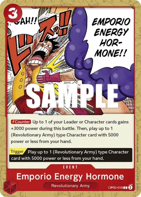 Carte One Piece Emporio Energy Hormone OP05-018, extension Awakening of the New Era (sortie anglaise)