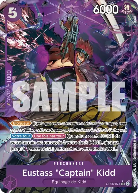 Carte One Piece Eustass « Captain » Kidd OP05-074 · parallèle 2, extension Awakening of the New Era (sortie anglaise)