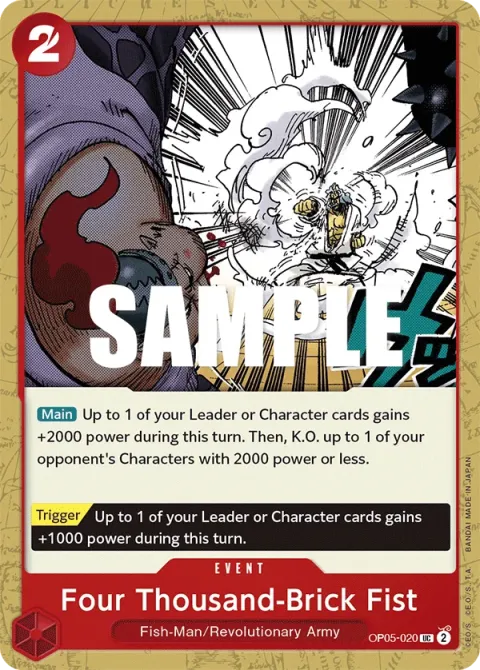 Carte One Piece Four Thousand-Brick Fist OP05-020, extension Awakening of the New Era (sortie anglaise)