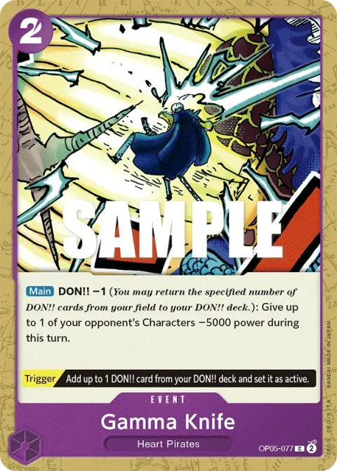 Carte One Piece Gamma Knife OP05-077, extension Awakening of the New Era (sortie anglaise)