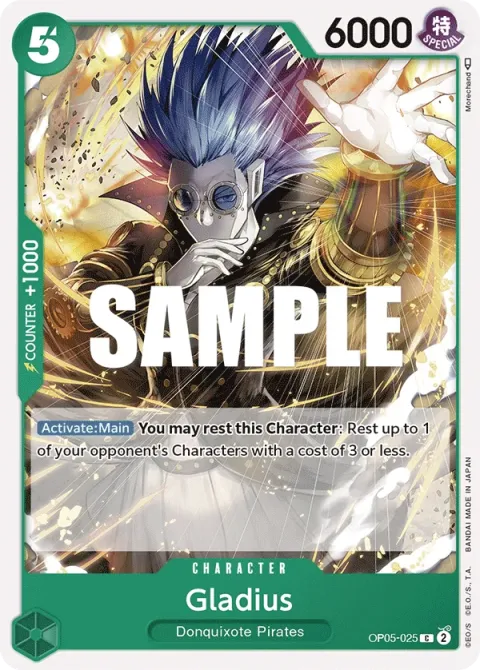 Carte One Piece Gladius OP05-025, extension Awakening of the New Era (sortie anglaise)