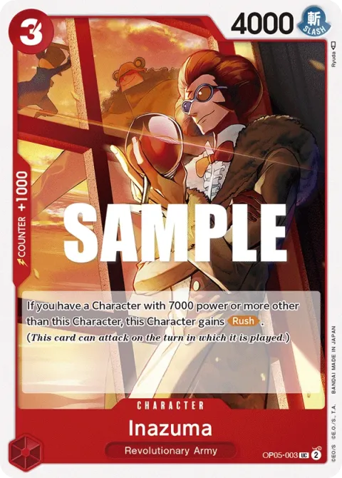 Carte One Piece Inazuma OP05-003, extension Awakening of the New Era (sortie anglaise)