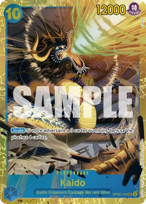 Carte One Piece Kaido OP05-118 · parallèle, extension Awakening of the New Era (sortie anglaise)