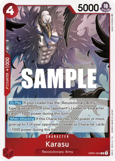 Carte One Piece Karasu OP05-005, extension Awakening of the New Era (sortie anglaise)