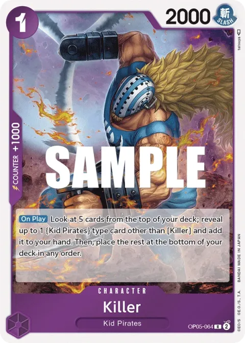 Carte One Piece Killer OP05-064, extension Awakening of the New Era (sortie anglaise)