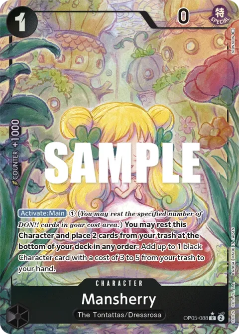 Carte One Piece Mansherry OP05-088 · parallèle, extension Awakening of the New Era (sortie anglaise)