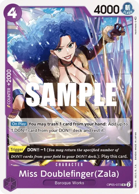 Carte One Piece Miss Doublefinger(Zala) OP05-073, extension Awakening of the New Era (sortie anglaise)