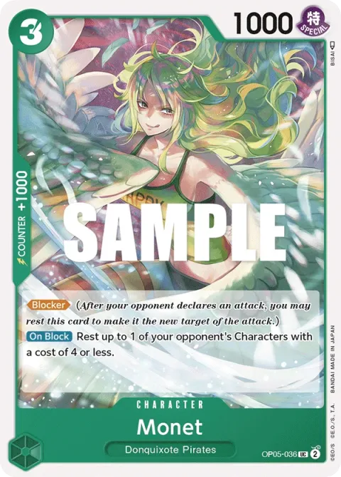 Carte One Piece Monet OP05-036, extension Awakening of the New Era (sortie anglaise)