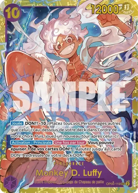 Carte One Piece Monkey D. Luffy OP05-119 · parallèle 2, extension Awakening of the New Era (sortie anglaise)