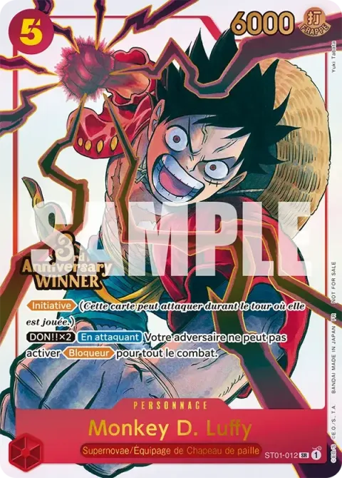 Carte One Piece Monkey D. Luffy ST01-012 · parallèle 2, extension Awakening of the New Era (sortie anglaise)