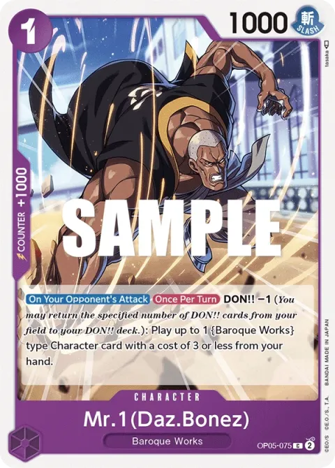 Carte One Piece Mr.1(Daz.Bonez) OP05-075, extension Awakening of the New Era (sortie anglaise)