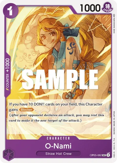 Carte One Piece O-Nami OP05-062, extension Awakening of the New Era (sortie anglaise)