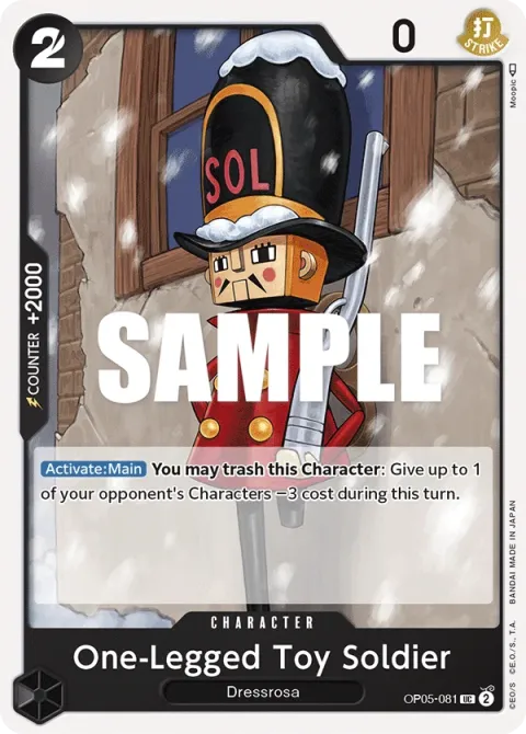 Carte One Piece One-Legged Toy Soldier OP05-081, extension Awakening of the New Era (sortie anglaise)
