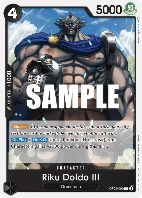 Carte One Piece Riku Doldo III OP05-090, extension Awakening of the New Era (sortie anglaise)