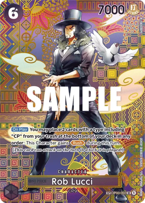 Carte One Piece Rob Lucci OP03-092 · parallèle 2, extension Awakening of the New Era (sortie anglaise)