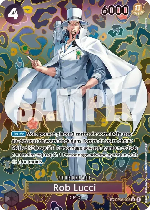Carte One Piece Rob Lucci OP05-093 · parallèle, extension Awakening of the New Era (sortie anglaise)