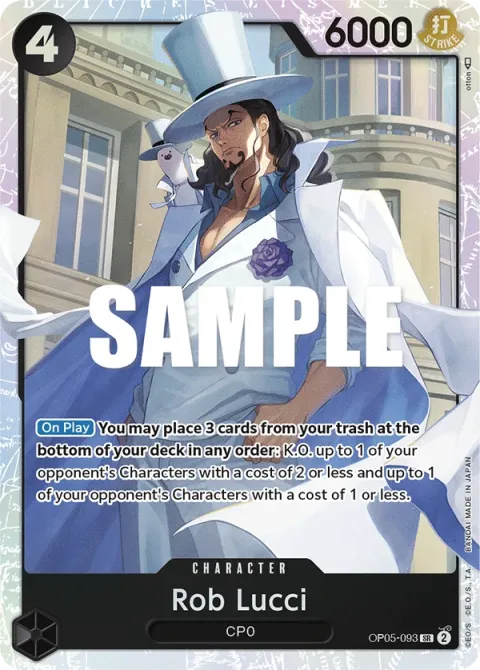 Carte One Piece Rob Lucci OP05-093, extension Awakening of the New Era (sortie anglaise)