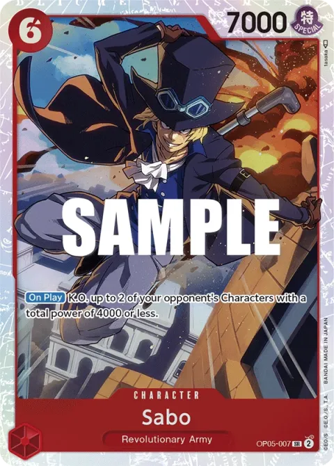 Carte One Piece Sabo OP05-007, extension Awakening of the New Era (sortie anglaise)