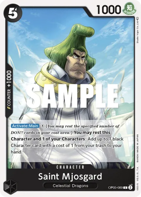 Carte One Piece Saint Mjosgard OP05-089, extension Awakening of the New Era (sortie anglaise)