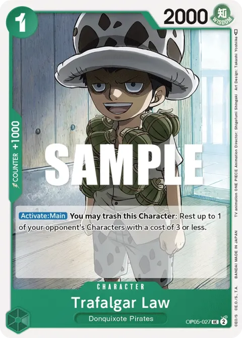 Carte One Piece Trafalgar Law OP05-027, extension Awakening of the New Era (sortie anglaise)