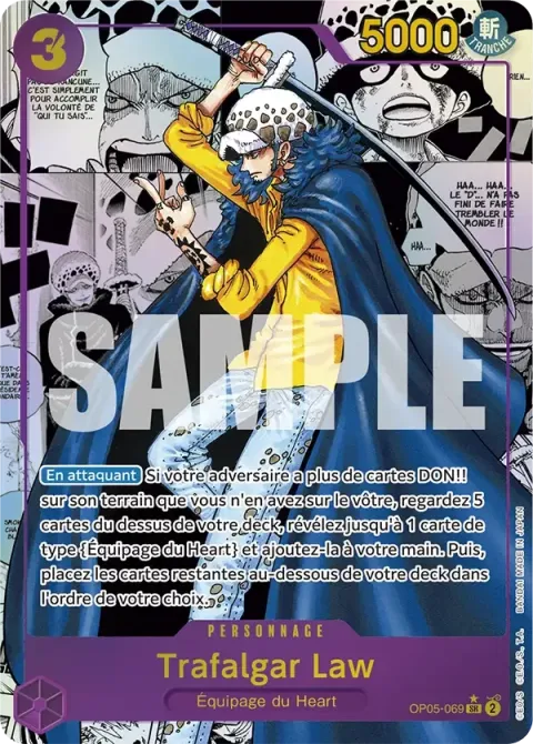 Carte One Piece Trafalgar Law OP05-069 · parallèle, extension Awakening of the New Era (sortie anglaise)