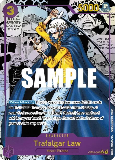 Carte One Piece Trafalgar Law OP05-069 · parallèle 2, extension Awakening of the New Era (sortie anglaise)