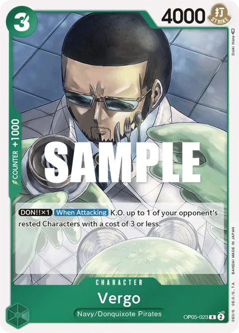 Carte One Piece Vergo OP05-023, extension Awakening of the New Era (sortie anglaise)