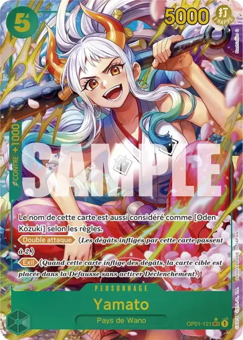 Carte One Piece Yamato OP01-121 · parallèle 2, extension Awakening of the New Era (sortie anglaise)
