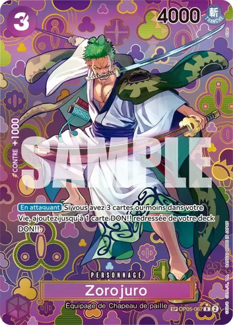 Carte One Piece Zorojuro OP05-067 · parallèle, extension Awakening of the New Era (sortie anglaise)