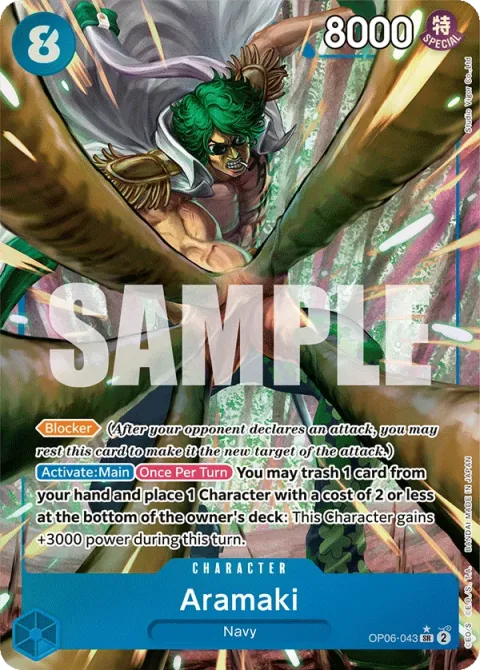 Carte One Piece Aramaki OP06-043 · parallèle, extension Wings of the Captain (sortie anglaise)