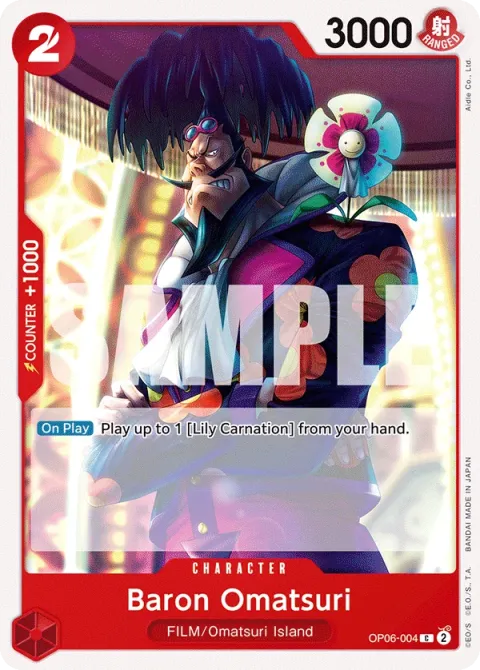 Carte One Piece Baron Omatsuri OP06-004, extension Wings of the Captain (sortie anglaise)